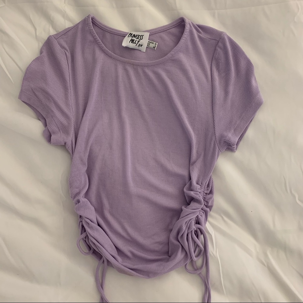 Princess Polly Purple Naeve Ruched Tee - Picture 3 of 8